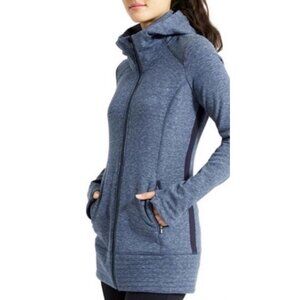 Athleta Stronger Full Zip Long Jacket Hoodie Womens Medium Outdoor Hiking Fleece
